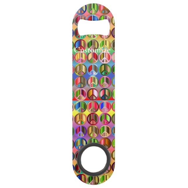 multi-coloured peace symbols pattern (Back)