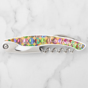Multi-coloured peace symbols pattern Thunder_Cove Corkscrew