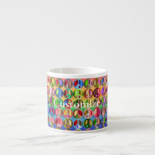 Multi-coloured peace symbols pattern Thunder_Cove Espresso Cup