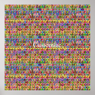 Multi-coloured peace symbols pattern Thunder_Cove Poster