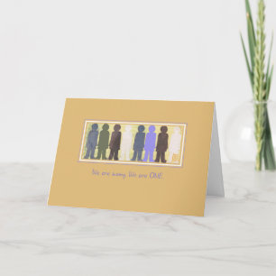 Multi-coloured People Card “We are many” Purple