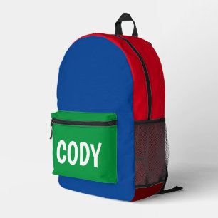 Multi-Coloured Personalised  Printed Backpack