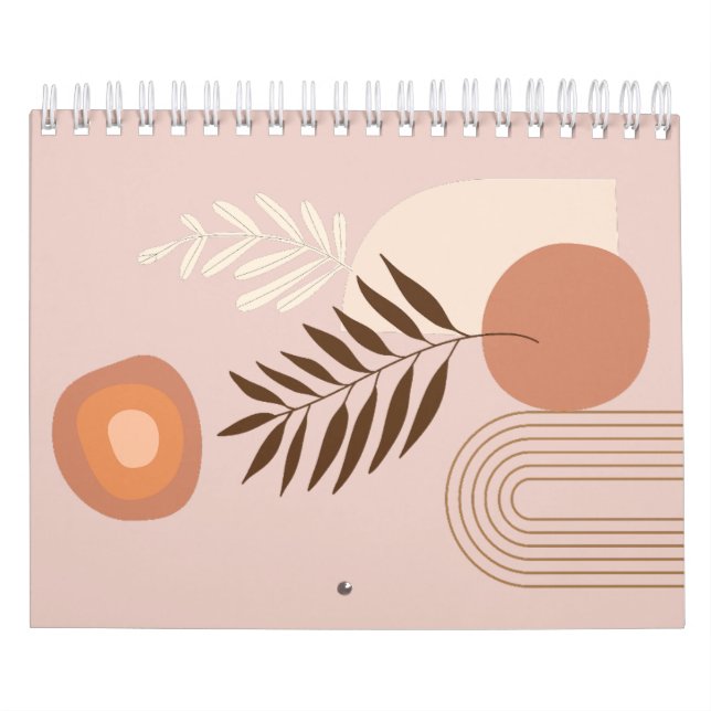 Multi-coloured Plant Leaf Boho Sun Calendar (Cover)