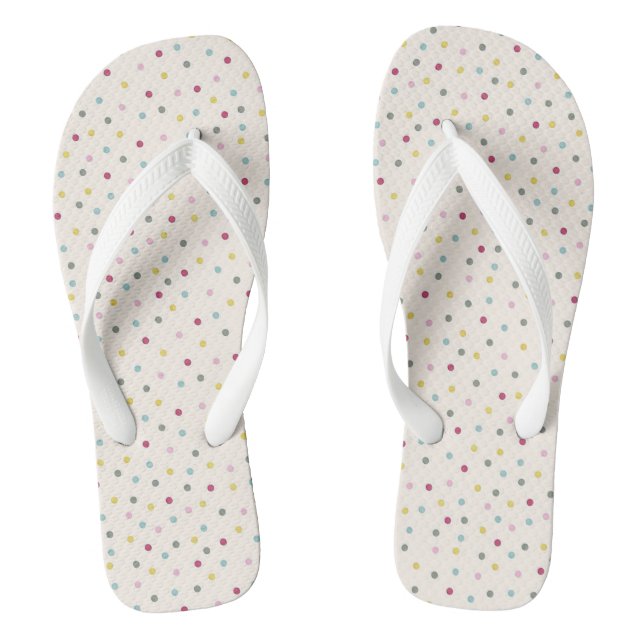 Multi-Coloured Polka Dots Jandals (Footbed)