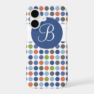 Multi coloured polka dots monogram iPhone 7 case