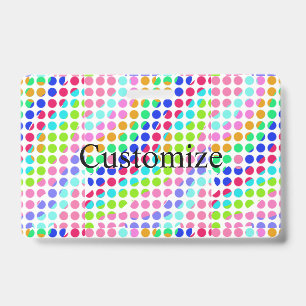 multi-coloured polka dots Thunder_Cove ID Badge