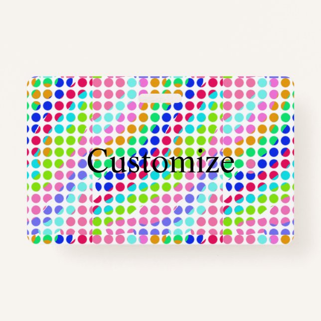 multi-coloured polka dots Thunder_Cove ID Badge (Front)