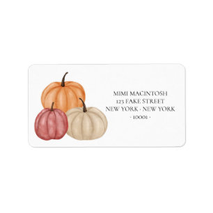 Multi-coloured Pumpkins Address Labels