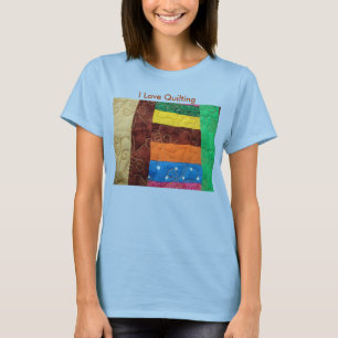 Multi-Coloured Quilt Block, I Love Quilting T-Shirt