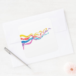 Multi coloured ribbons Sticker