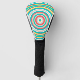 Multi-Coloured Ring/Circle Pattern Golf Head Cover