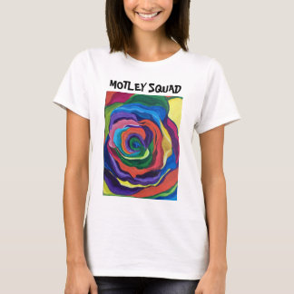 Multi-coloured Rose With Descriptive Identity T-Shirt