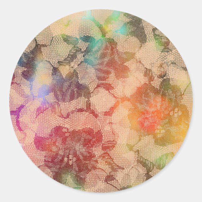 Multi Coloured Roses Classic Round Sticker (Front)
