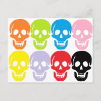 multi coloured skulls