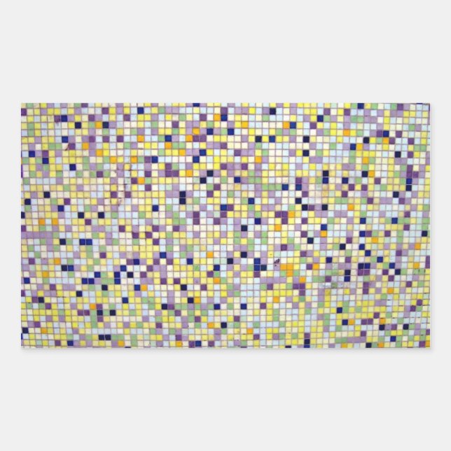 Multi Coloured Small Square Tiles Rectangular Sticker (Front)