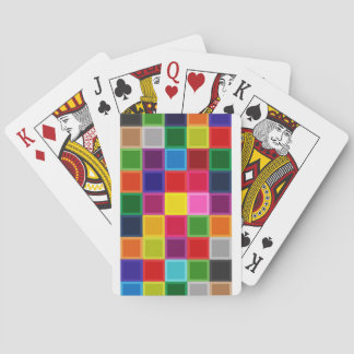 Multi Coloured Squares and Stripes Girly Playing Cards