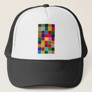 Multi Coloured Squares and Stripes Girly Trucker Hat
