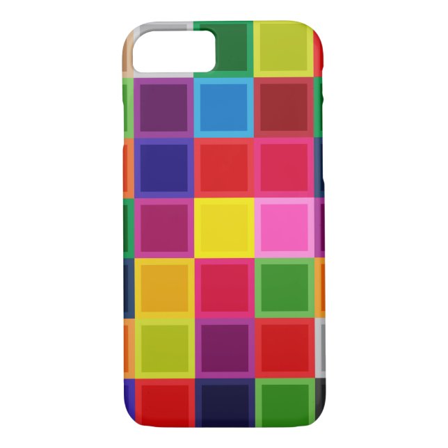 Multi Coloured Squares Girly Iphone 7 case (Back)