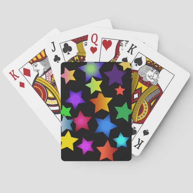 Multi-Coloured Stars Playing Cards (Back)