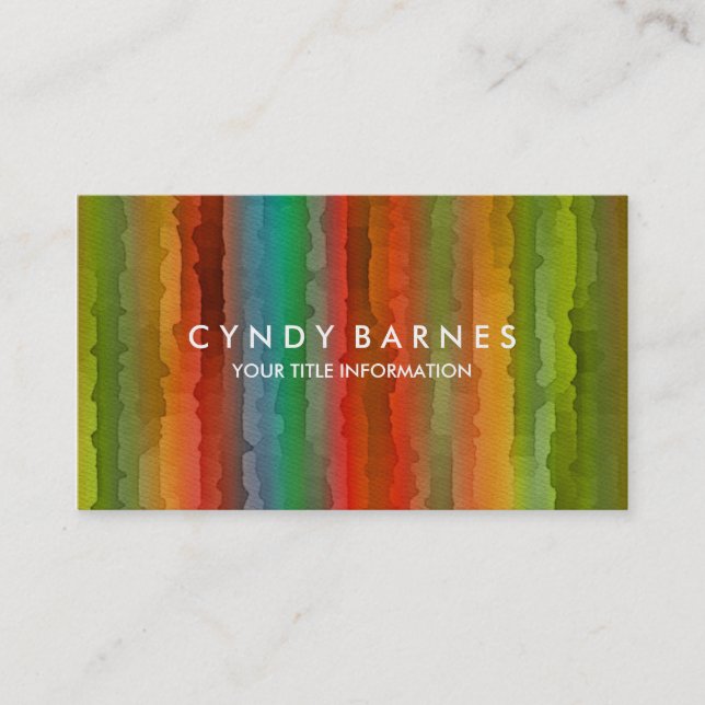 Multi Coloured Stripe Business Card (Front)