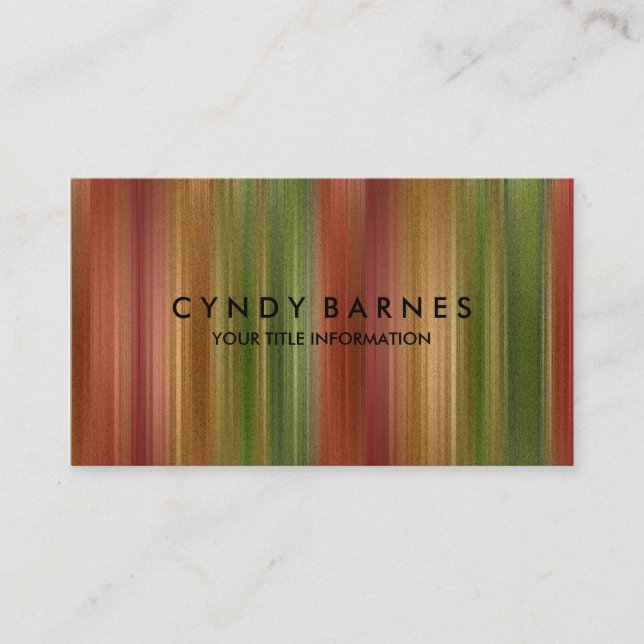 Multi Coloured Stripe Sheen Business Card (Front)