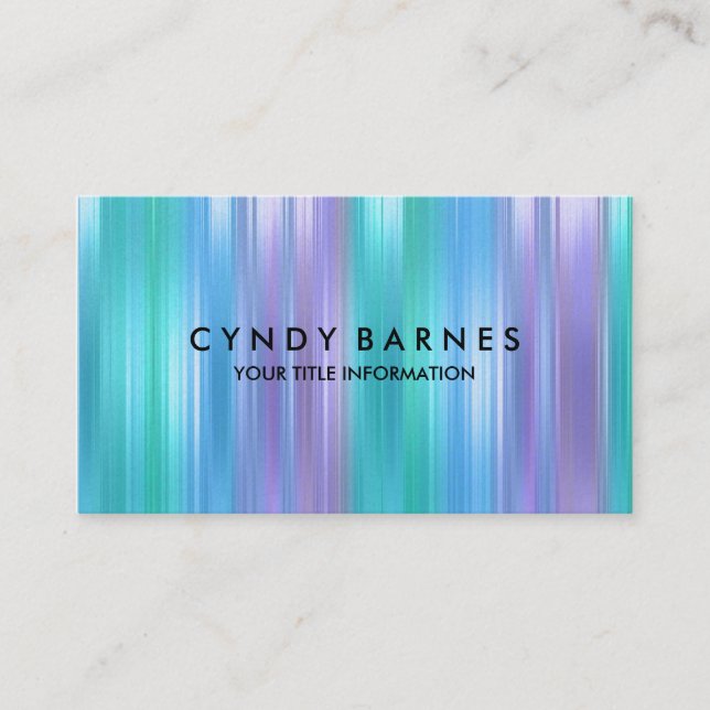 Multi Coloured Stripe Sheen Business Card (Front)