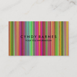 Multi Coloured Stripe Sheen Business Card
