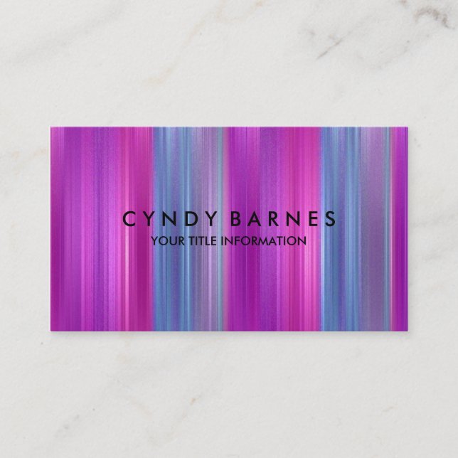 Multi Coloured Stripe Sheen Business Card (Front)