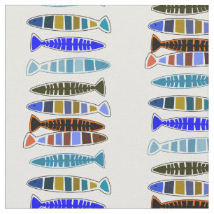 Multi-coloured striped fish Thunder_Cove Fabric