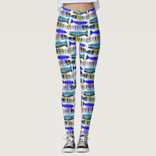 Multi-coloured striped fish Thunder_Cove  Leggings