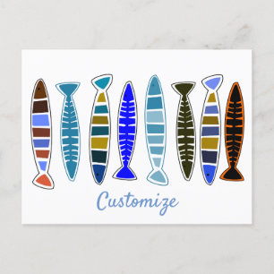 Multi-coloured striped fish Thunder_Cove Postcard