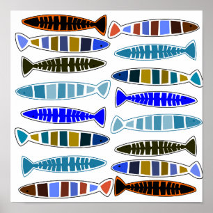 Multi-coloured striped fish Thunder_Cove  Poster