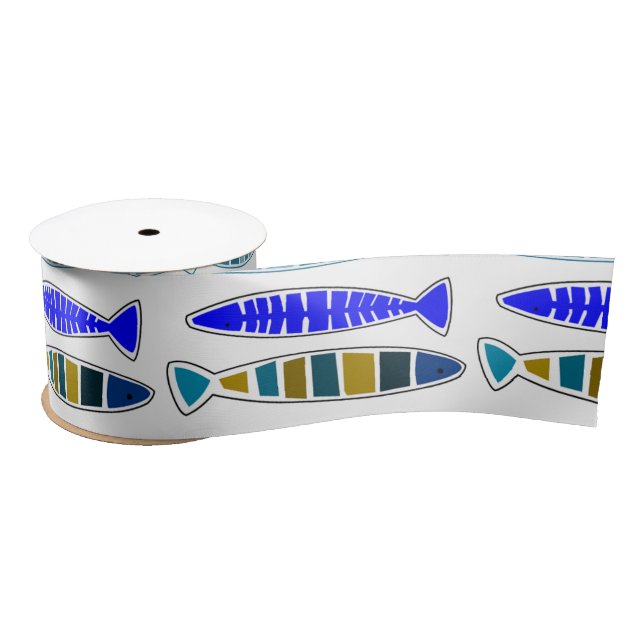 Multi-coloured striped fish Thunder_Cove  Satin Ribbon (Spool)