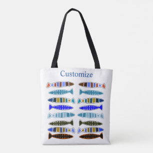 Multi-coloured striped fish Thunder_Cove Tote Bag