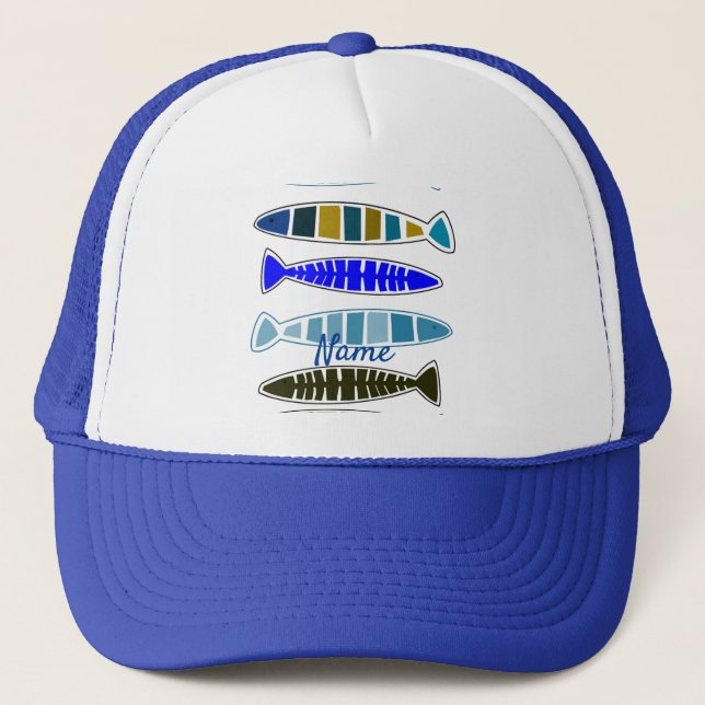 Multi-coloured striped fish Thunder_Cove Trucker Hat (Front)