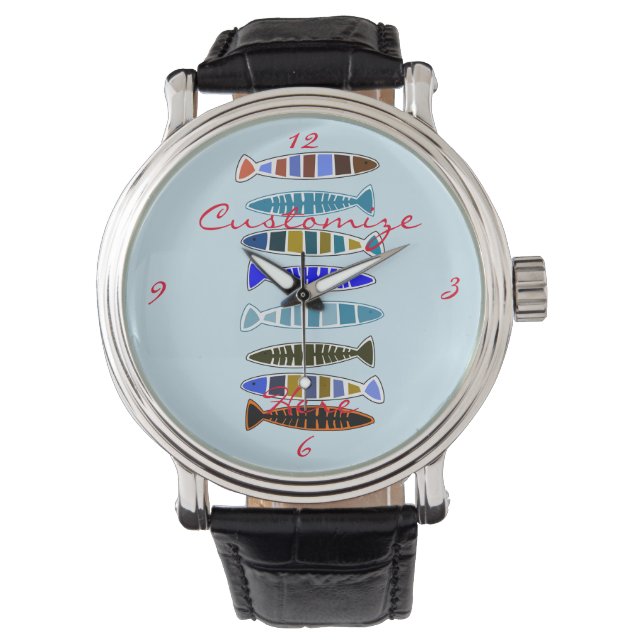 Multi-coloured striped fish Thunder_Cove Watch (Front)