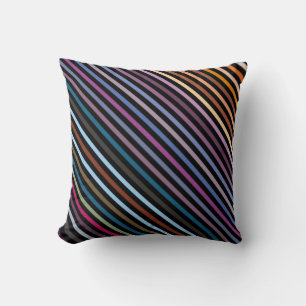 Multi-Coloured Stripes & Black Cushion