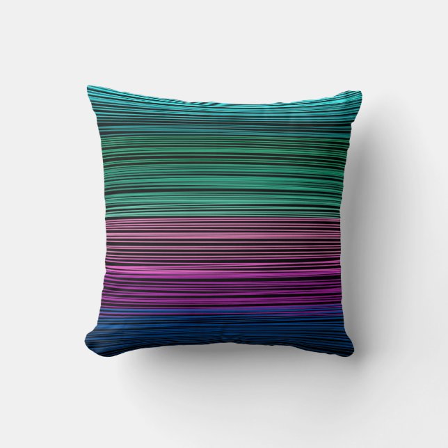Multi-coloured stripes cushion (Front)
