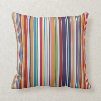 Multi-coloured stripes cushion