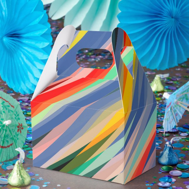 Multi Coloured Stripes Favour Box (Party)