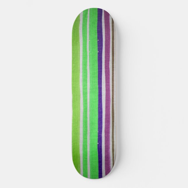 Multi-coloured Stripes Skateboard Deck (Front)