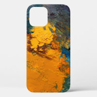 multi-coloured strokes of oil paint on the artist'