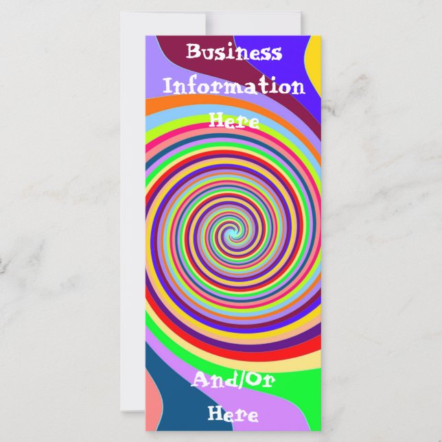 Multi-coloured Swirl Bookmark Rack Card (Front)