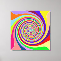 Multi-coloured Swirl Wrapped Canvas Print