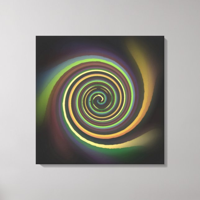 Multi-coloured Swirl Wrapped Canvas Print (Front)