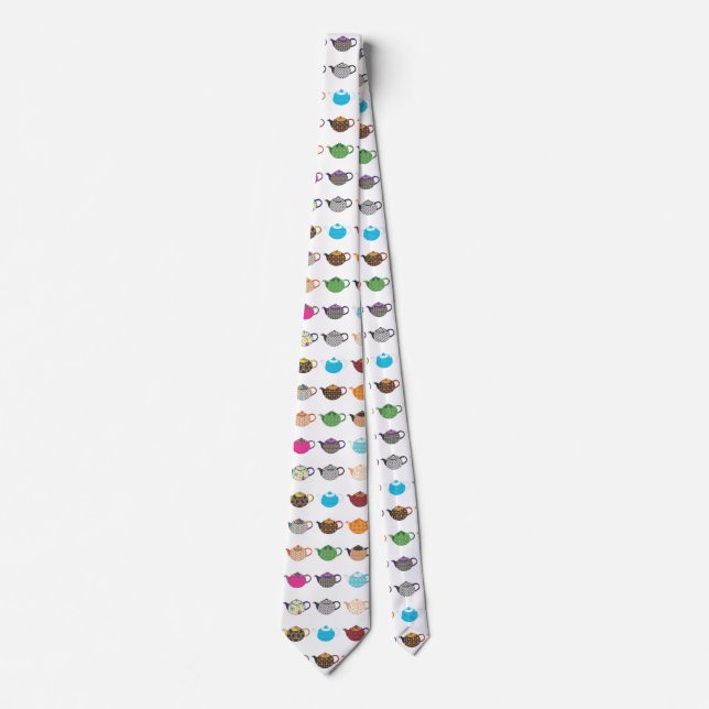 Multi-coloured Tea Kettles Tie (Front)