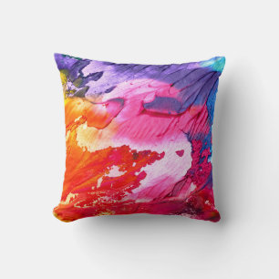 Multi coloured throw pillow. cushion
