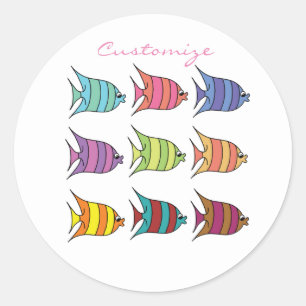 Multi-coloured Tropical Fish Thunder_Cove Classic Round Sticker