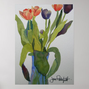 Multi-coloured Tulips Print