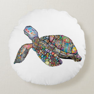 Multi-coloured Turtle Cushion/Pillow Round Cushion
